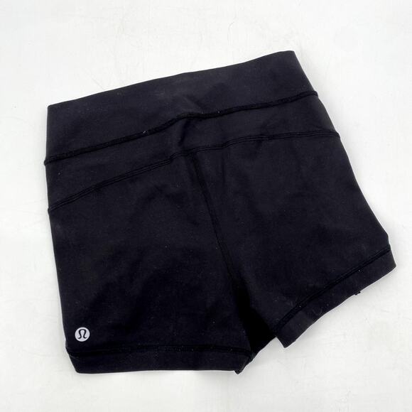 lululemon black Ruched Sinched Spandex Shorts - Picture 2 of 2